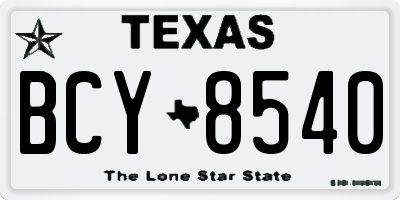 TX license plate BCY8540