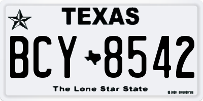 TX license plate BCY8542