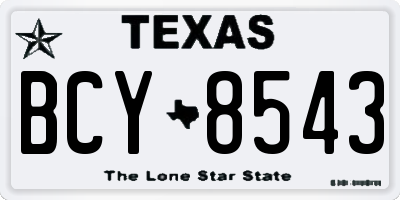 TX license plate BCY8543