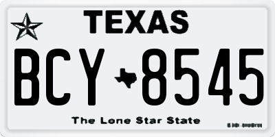 TX license plate BCY8545
