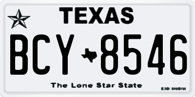 TX license plate BCY8546
