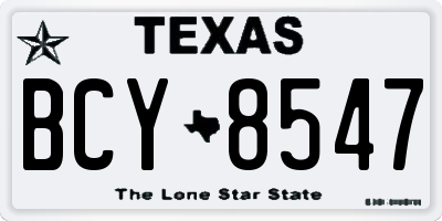 TX license plate BCY8547