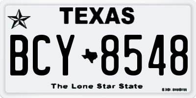 TX license plate BCY8548