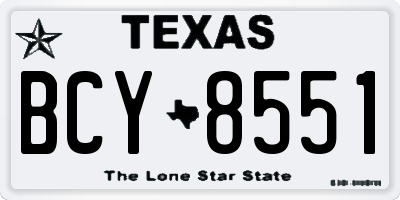 TX license plate BCY8551