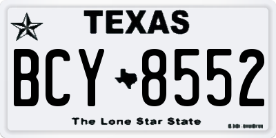 TX license plate BCY8552