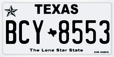 TX license plate BCY8553