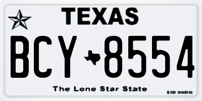 TX license plate BCY8554