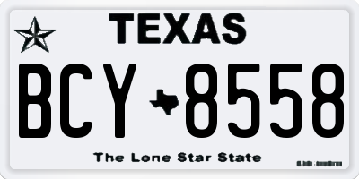 TX license plate BCY8558