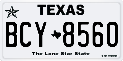 TX license plate BCY8560