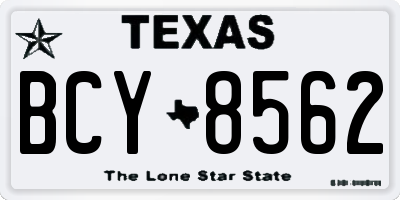 TX license plate BCY8562