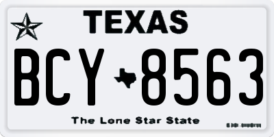 TX license plate BCY8563