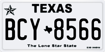 TX license plate BCY8566