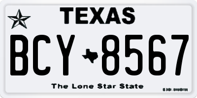 TX license plate BCY8567