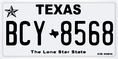 TX license plate BCY8568