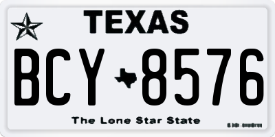 TX license plate BCY8576