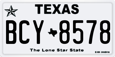 TX license plate BCY8578