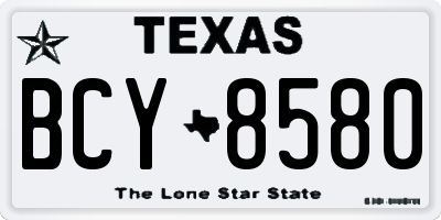 TX license plate BCY8580