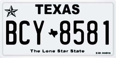 TX license plate BCY8581