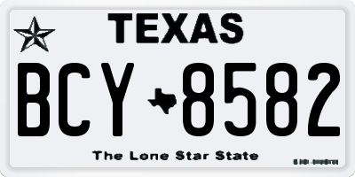 TX license plate BCY8582