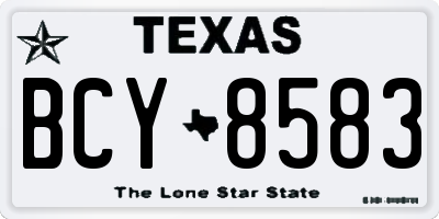 TX license plate BCY8583