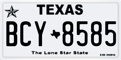TX license plate BCY8585