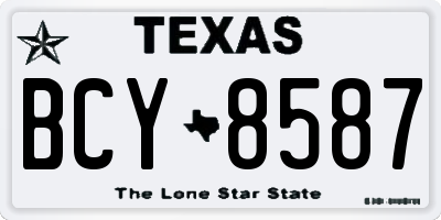 TX license plate BCY8587