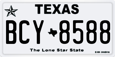 TX license plate BCY8588