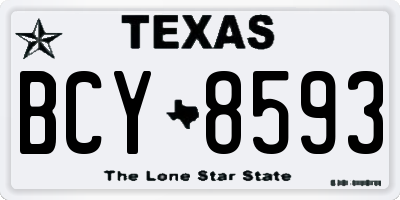 TX license plate BCY8593