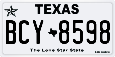 TX license plate BCY8598