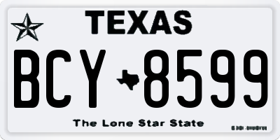TX license plate BCY8599