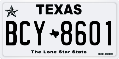 TX license plate BCY8601