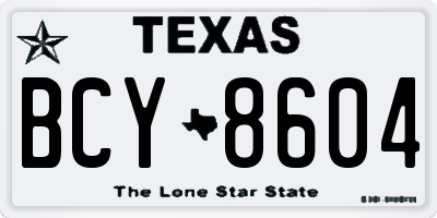 TX license plate BCY8604