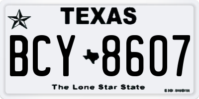 TX license plate BCY8607