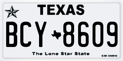 TX license plate BCY8609