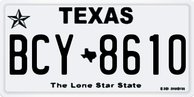 TX license plate BCY8610