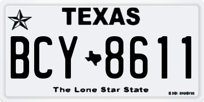 TX license plate BCY8611