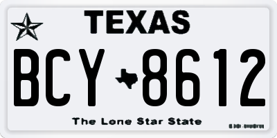 TX license plate BCY8612