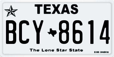 TX license plate BCY8614