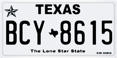 TX license plate BCY8615