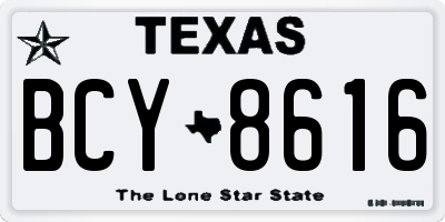 TX license plate BCY8616