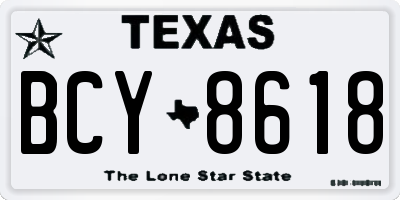 TX license plate BCY8618