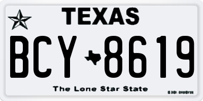 TX license plate BCY8619
