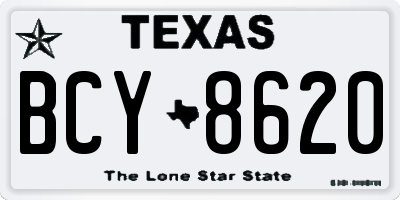 TX license plate BCY8620