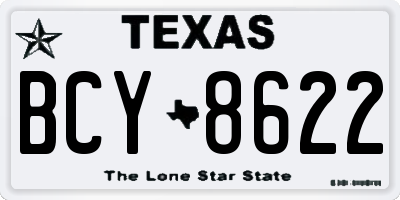 TX license plate BCY8622