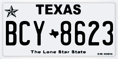TX license plate BCY8623