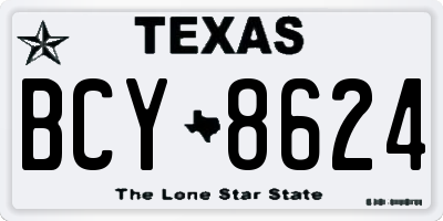 TX license plate BCY8624