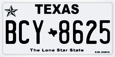 TX license plate BCY8625