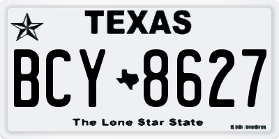 TX license plate BCY8627