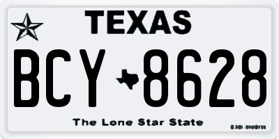 TX license plate BCY8628