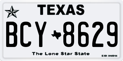 TX license plate BCY8629